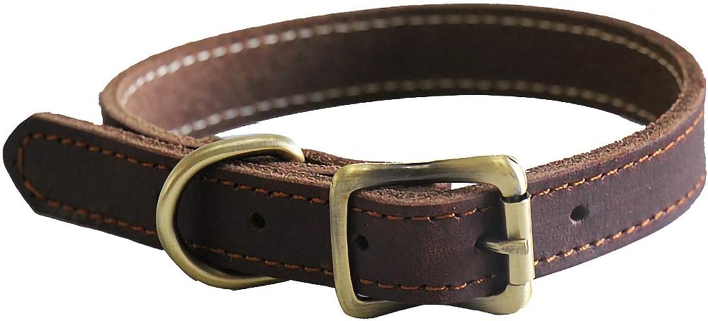QRDA Classic Pet Collars,Adjustable Leather Dogs Collar with Brass Hardware,Premium Quality,Soft, Breathable : Pet Supplies
