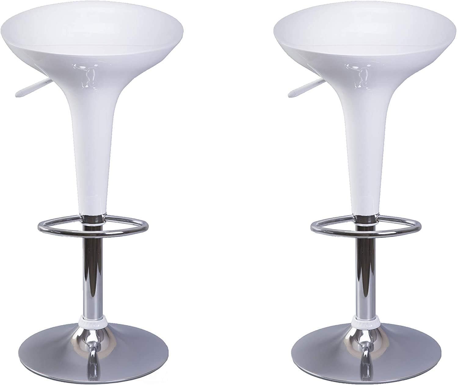 FURNITURE FIRST Imported Bar Stool (High Chair) for Kitchen, Home. 360 Rotation, Height Adjustable with Chrome Base Set of (Pack of) 2. Style Solitaire
