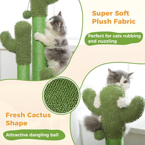 image for PAWZ Road Cat Scratching Post Cactus Cat Scratcher Featuring with 3 Sc
