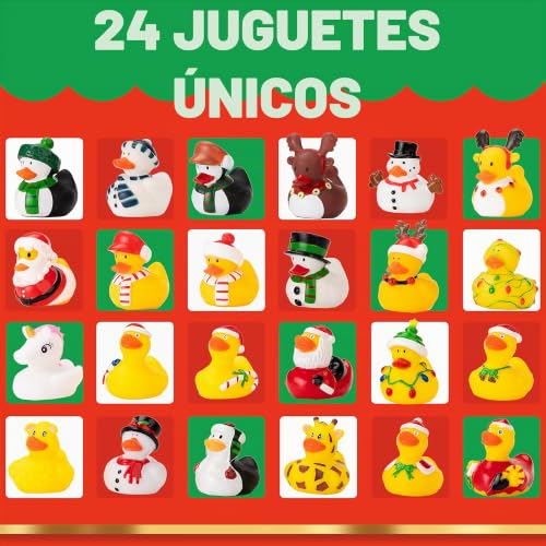 Calendario de Adviento 2025 con 24 patitos de goma JOYIN para la cuenta regresiva infantil 3