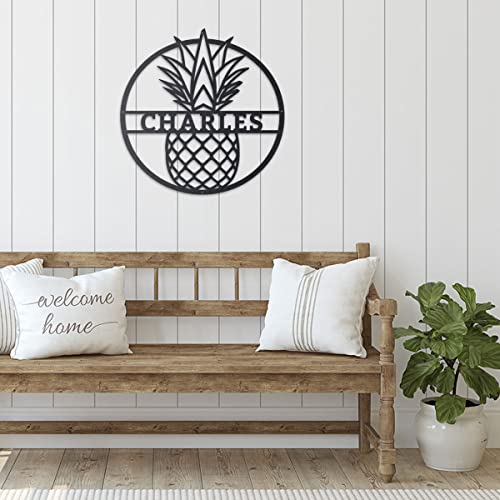 Realsteel - Pineapple Monogram - Custom Metal Signs | Metal Name Sign | Metal Wall Art | Monogram Wall Decor | Metal Wall Art Last Name Sign #TOP6