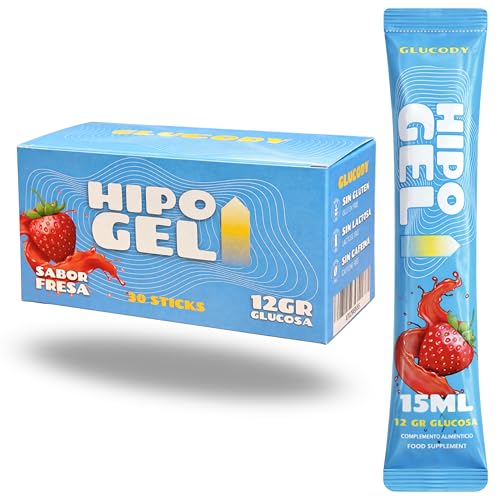 GLUCODY Gel De Glucosa Para Hipoglucemias / 30 Sobres x 12g De Glucosa Liquida De Absorcion Rapida / 15ml De Glucosa Liquida Para Remontar Las Hipoglucemias De Los Pacientes Con Diabetes