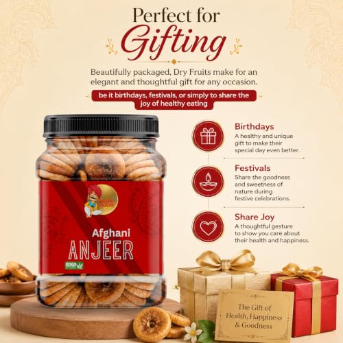 Image of Marwadi Farm Premium Afghani Anjeer (Dry Figs) | Rich in Fiber & Antioxidants | Natural Energy Booster for Heart, Bone & Immunity Support | Non-GMO, Low Fat Healthy Snack for Breakfast & Diet (1kg)