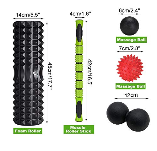Image of Bodylastics Complete Deep Tissue Body Massaging Kit | Foam Roller Kit, Resistance Hip Loop Bands
