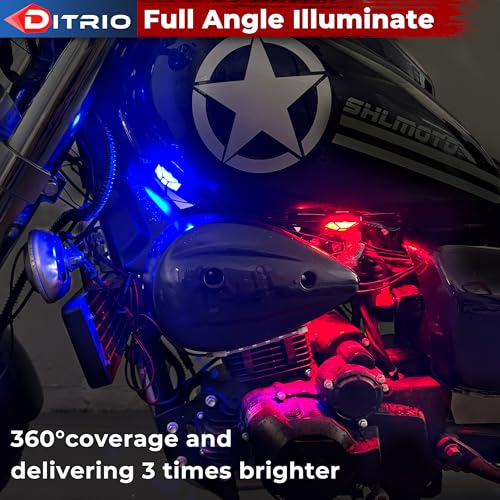 Image of 8PCS 5 Sides Full Angle RGB Motorcycle LED Underglow Kit with APP and 2 Remote Control,Brake Light Bright Waterproof Music Mode Easy Install Underglow Lights, Fit for Most Motorcycles Scooter