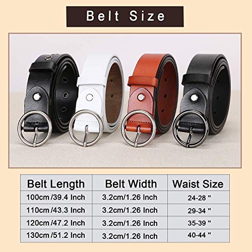 Suosdey Fashion Women Leather Belt For Dresses Jeans Pants With Classic Round Buckle #TOP5