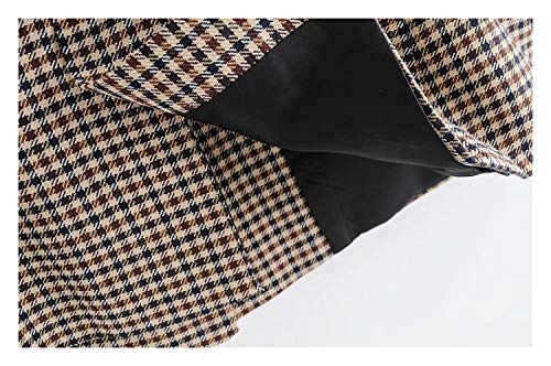 HXSZWJJ Blazer feminino outono xadrez blazer e jaquetas trabalho escritório terno feminino slim tres