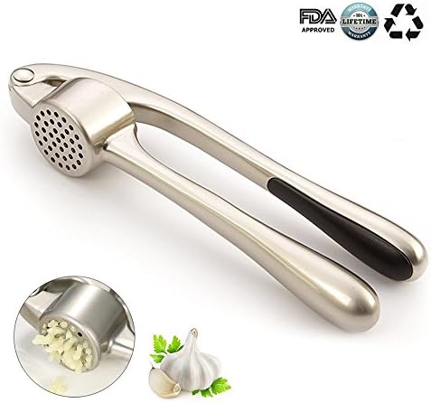 Garlic Press Stainless Steel Professional Garlic Mincer Crusher Presser, Heavy Duty, Soft-Handled and Easy to Clean Garlic tools