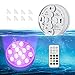 BrizLabs Luces Sumergibles, 13 Leds Piscina Luz 16 Colores Bajo El Agua Luces Impermeables con RF Control Remoto RGB Luz Sumergible para Acuario Jarrón Bañera Estanque Bodas Fiestas Jardín, 2 Piezas
