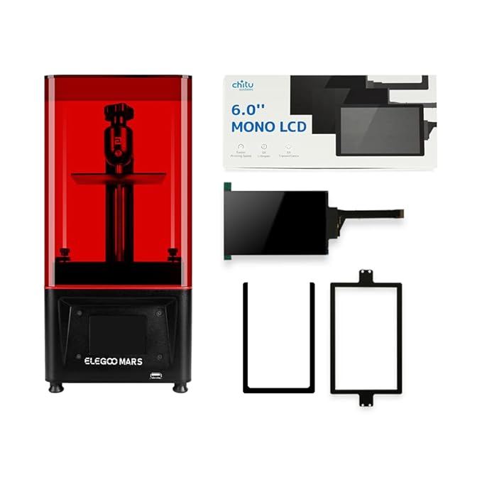 2K Monochrome Screen Upgrade Kit for Elegoo Mars Pro, 1620x2560 Resolution with 50?m Pixel Accuracy(Screen kit for Mars Pro)