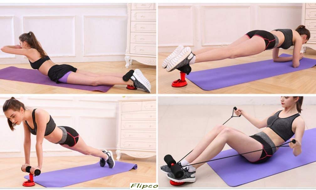 Flipco Situp Bar Adjustable Self-Suction Sit-Up Exercise Equipment with Comfortable Sponge, Suit for Sit-Ups, Push-Ups, Muscle Training (Steel, Multicolor) 4