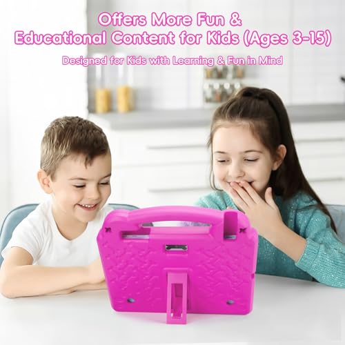 Image of Kids Tablet 10.1 Inch Android 14 Tablet for Kids, A523 Octa-Core, 8GB+64GB, 5000mAh Battery with Pink EVA Case, Wi-Fi 6 (2.4GHz & 5GHz), Parental Control, GMS