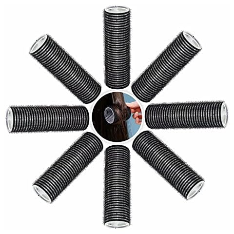 Self Grip Rollers Self Holding Sticky Gripping Holding Hair Rollers Curlers Hairdressing Curlers For Long Lasting Curls Diy Curling Tool For Short And Long Hair 2cm In Diameter (Pack Of 8) (black) Cover