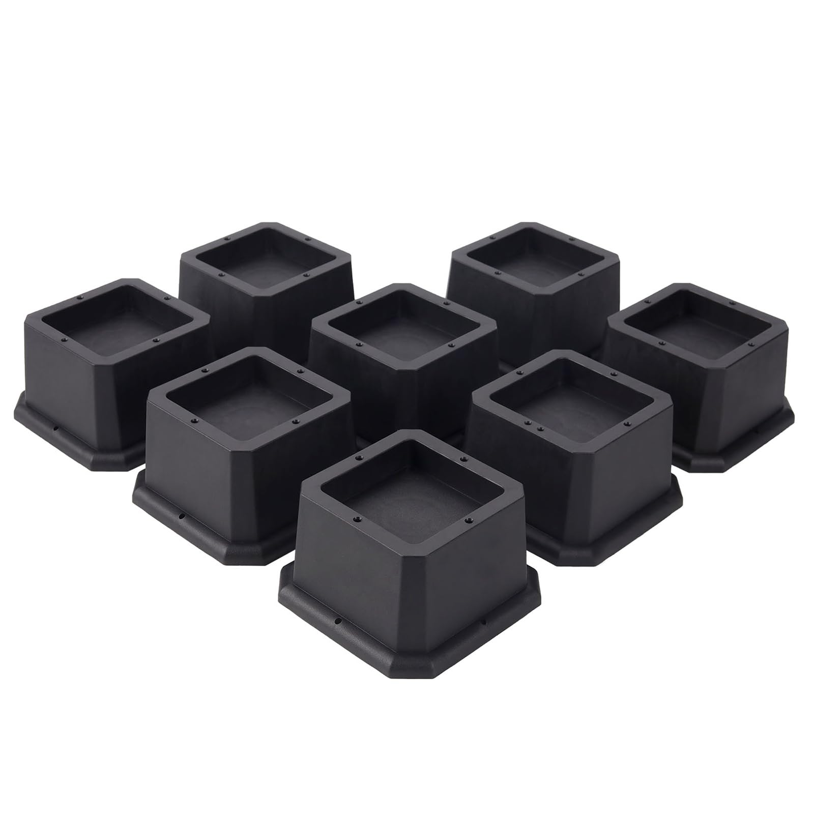 BTSD-home Furniture Risers 2 Inch Bed Risers Heavy Duty Adjustable Dorm Bed Lifts Risers Table Desks Legs Blocks 8 Pack Black