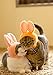 Kitan Club Cat Cap - Pet Hat Blind Box Includes 1 of 6 Cute Styles - Soft, Comfortable and Easy-to-Use Kitty Hood - Authentic Japanese Kawaii Design - Animal-Safe Materials (Rabbit)