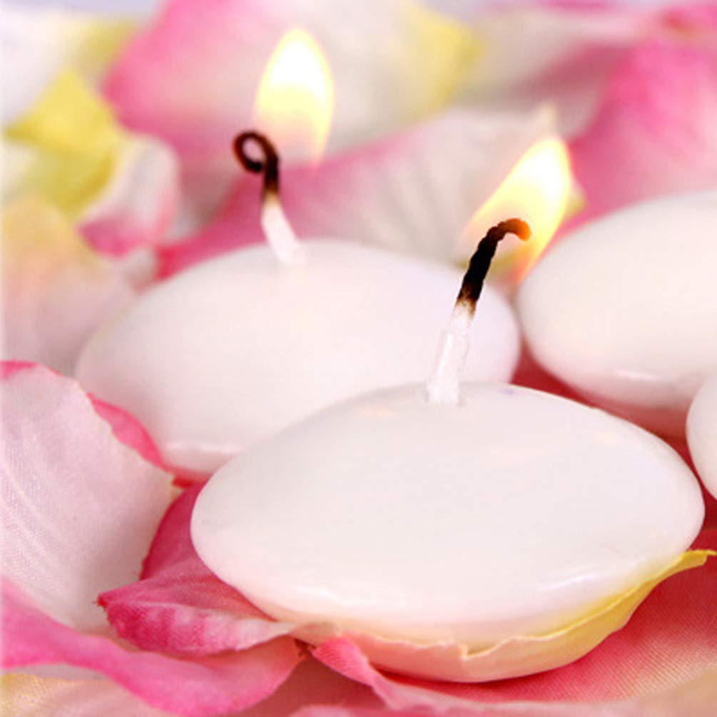 10pcs Decorative Candles Valentine Red Candles Floating Tealight Candles Tea Candles Unscented Floating Disc Candle Ornament Floating Candles White Decorate Romantic