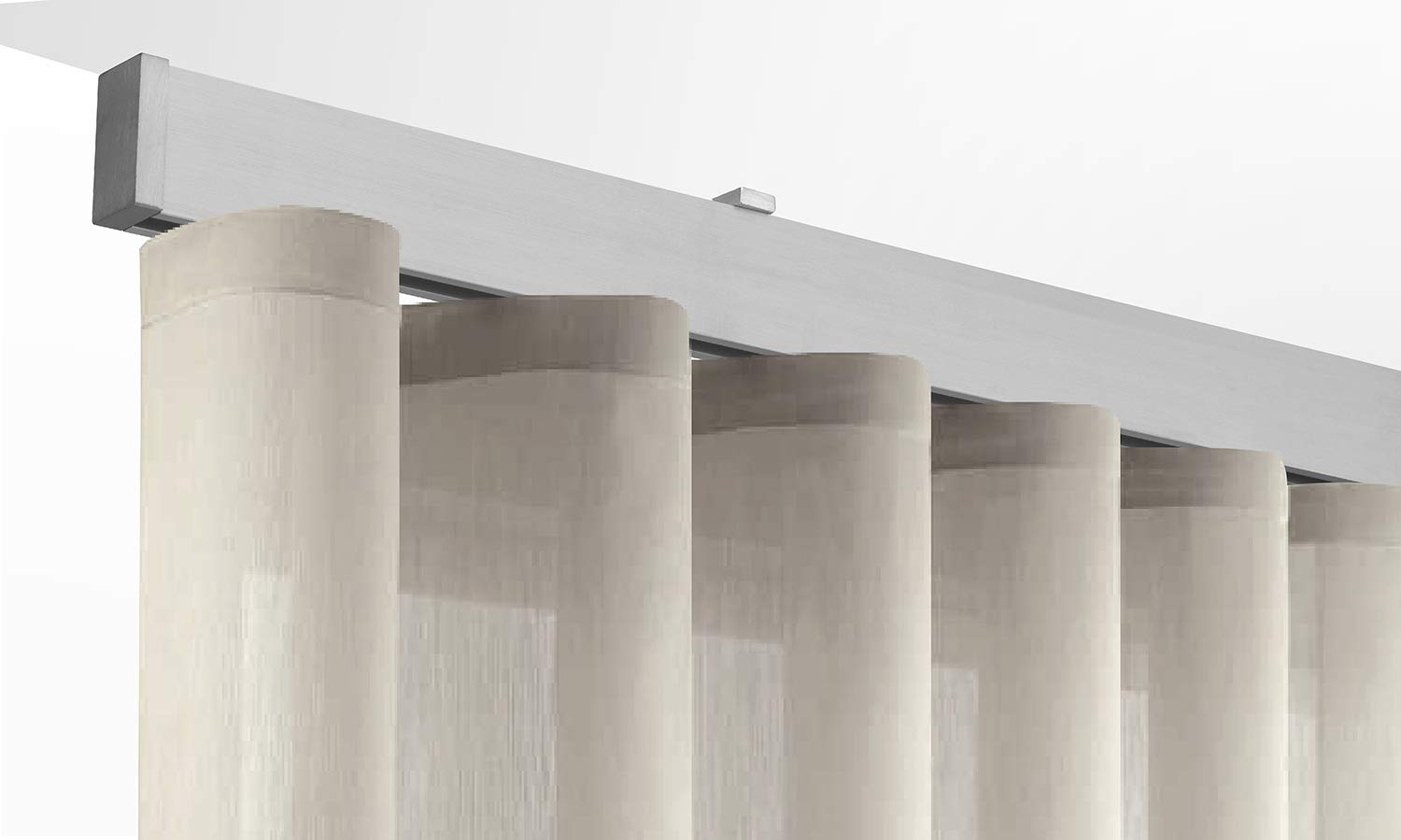 Binario Per Tende Nascosto A Soffitto, Bastone Da Tenda In Alluminio Da Incasso, Asta Per Tende Per Impieghi Gravosi Con Rulli Lisci, 100-600 Cm, Nero(White,110cm/3.6ft