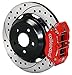 NEW WILWOOD REAR DISC BRAKE KIT, 12" DRILLED ROTORS, RED 4 PISTON DYNAPRO CALIPERS, COMPATIBLE WITH 99-08 FORESTER, IMPREZA, WRX & 05-06 9-2X, 1999 2000 2001 2002 2003 2004 2005 2006 2007 2008