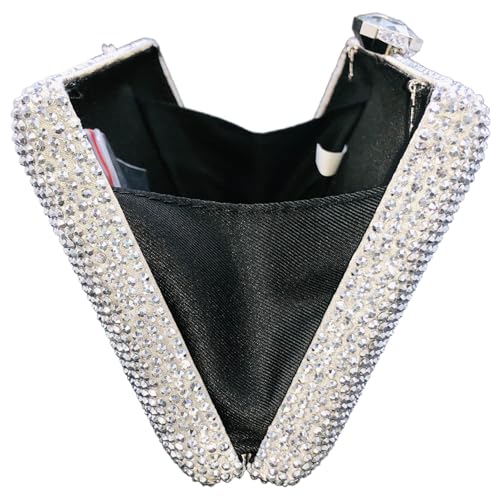 Image of Boutique De FGG Crystal Evening Bags for Women Formal Party Box Clutch Wedding Rhinestone Handbags Bridal Clutch Purse,Mini