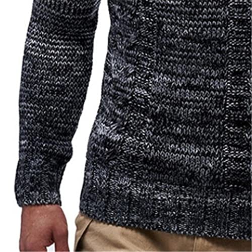 O- Neck Long-Sleeved Slim-fit Pullover Autumn and Winter Men's Solid Color Knitted Hooded Sweater (Color: A, Size: Mcode) (A 2X)3