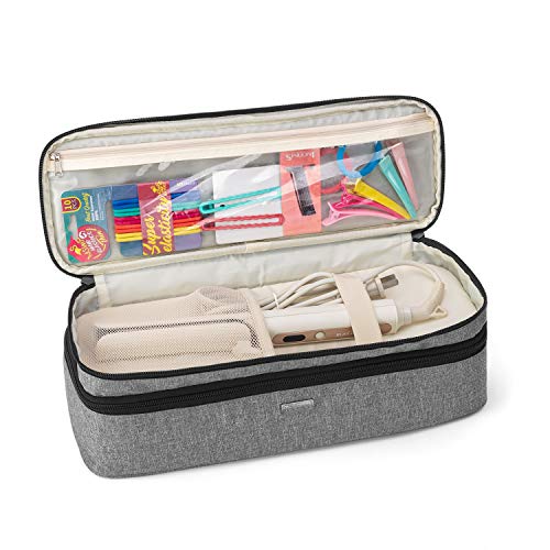 Teamoy-Double-Layer-Travel-Storage-Bag-Compatible-with-Revlon-One-Step-Hair-Dryer-and-Volumizer-Hot-Air-Brush-and-Attachments-GrayBag-Only