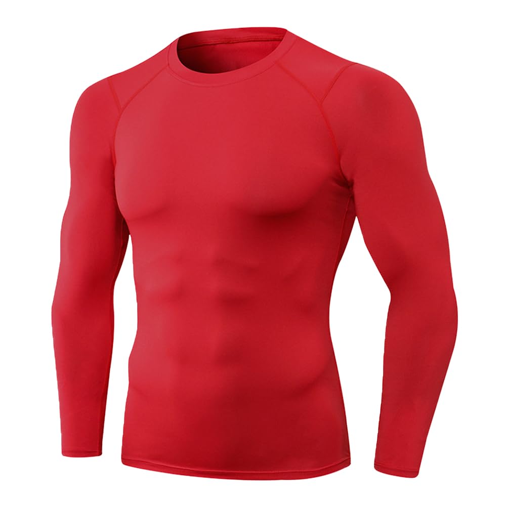Camisetas de compresión para hombre, manga larga, atlético, entrenamiento, gimnasio, deportes, capa base, correr, ropa interior fresca y seca
