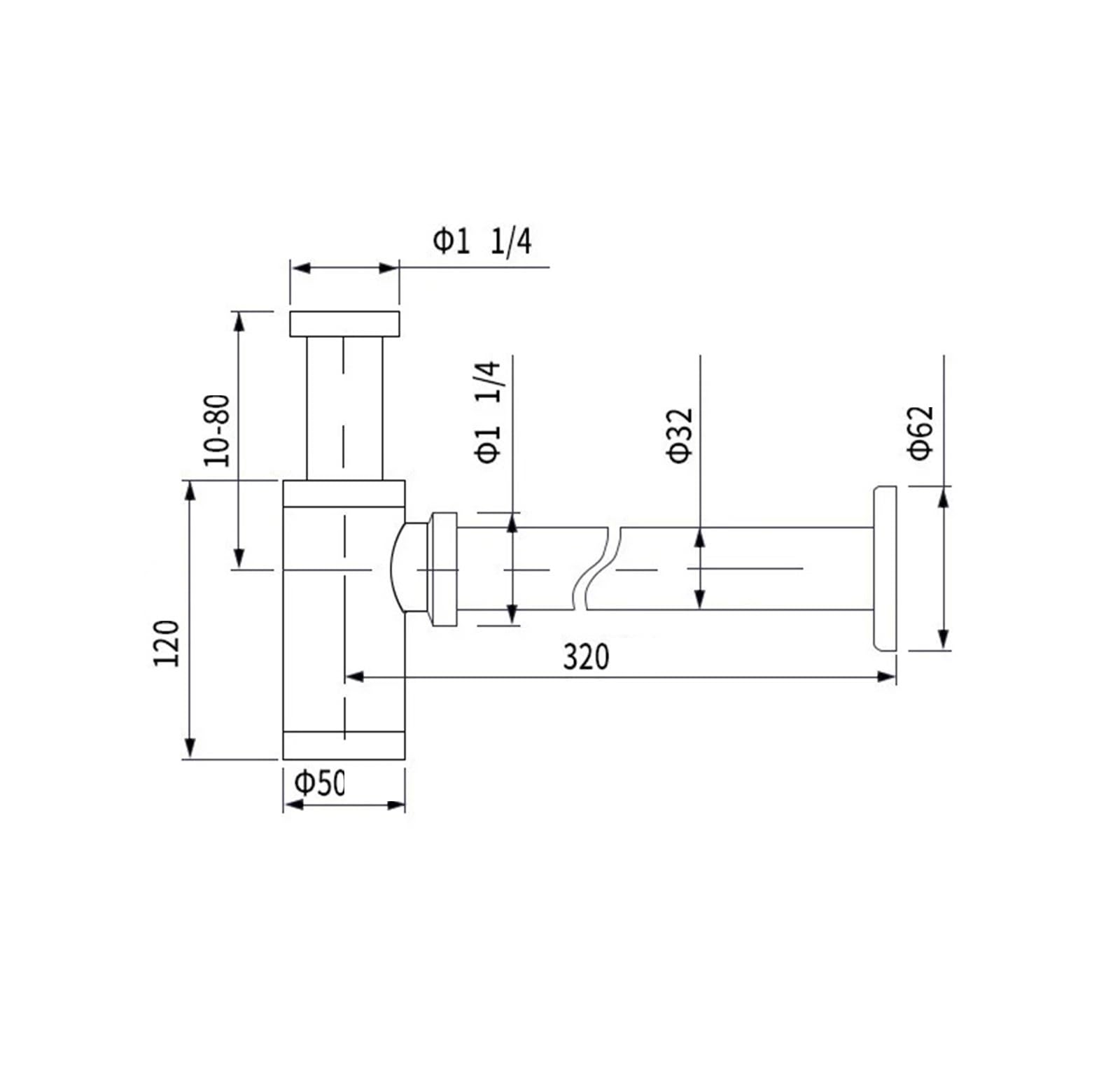 1 Uds. Desagües de sifón for fregadero baño con Kit drenaje emergente, Hardware residuos tuberías Para Bricolaje(Gold)