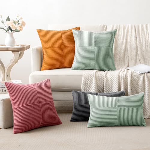 Image of MIULEE Mint Decorative Throw Pillow Covers for Couch 18x18 Inch