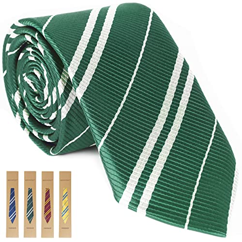 MISS FANTASY Halloween Cosplay Tie for Themed Party Costume Accessory Regular Length Classic Green Necktie Unisex Adult Cosplay (M 58in)