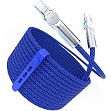 USB C to USB C Cable 10FT 240W, 180°Rotating USB C Cable Braided Type C Charger Cable Fast Charge for iPhone 17/16Pro 17/16Plus 17/16ProMax,MacBook Air,iPad Pro,Pixel,Samsung Galaxy S23/S24Ultra-Blue