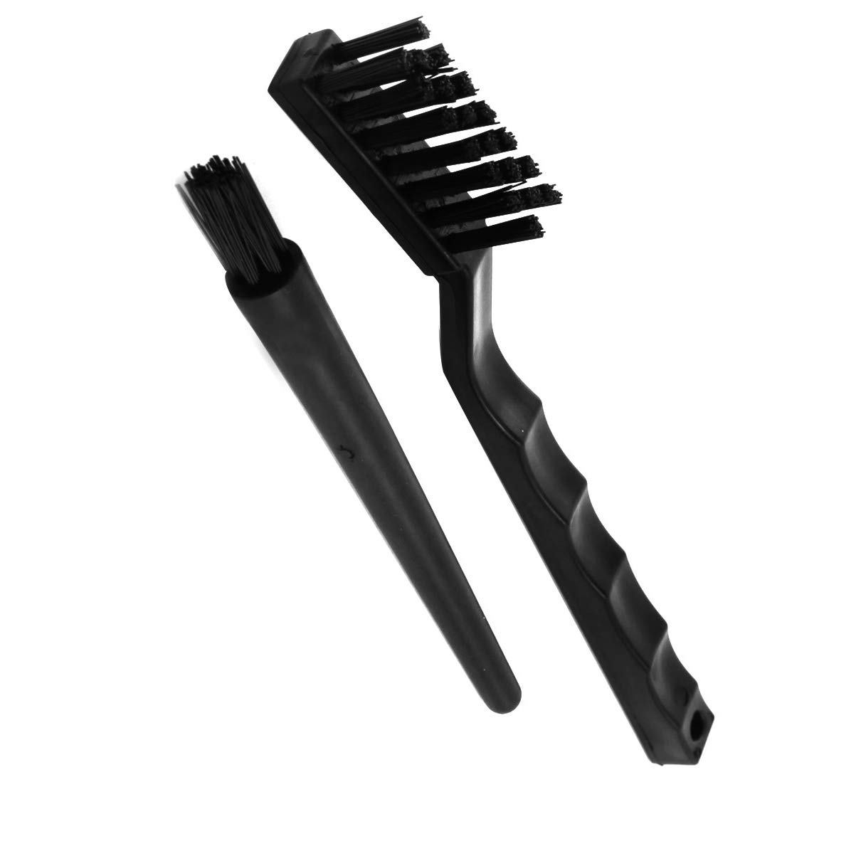 Aexit 2Pcs Black Audio Cables Plastic Handle ESD Protection Anti Static Cleaner Fiber Optic Cables Brush Kit
