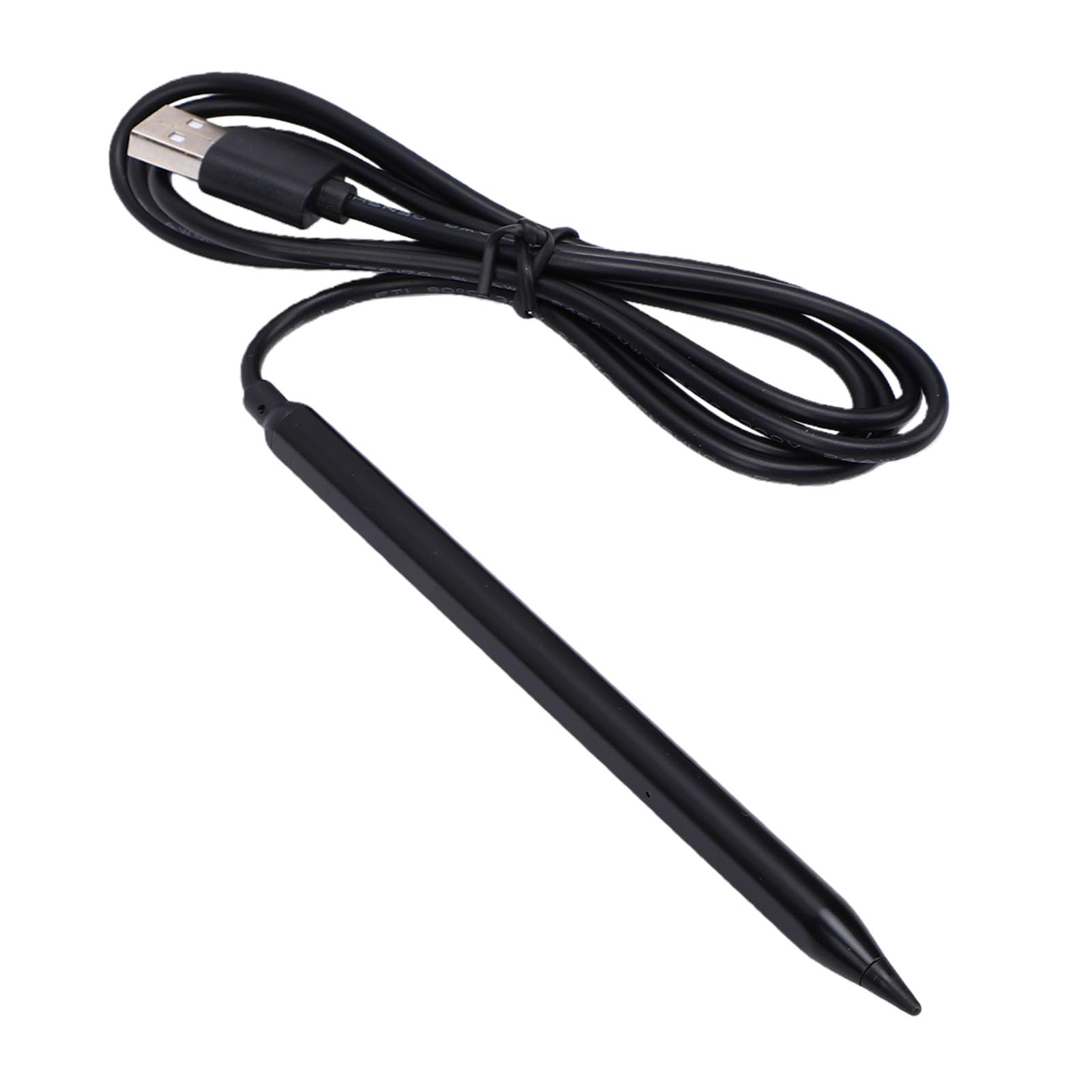 Alomejor Lápiz óptico Alimentado por USB Pantalla Táctil Capacitiva Industrial de Alta Sensibilidad para Tabletas y Teléfonos Negro 1 M (0442 Conector de Interfaz USB Negro en Uso)
