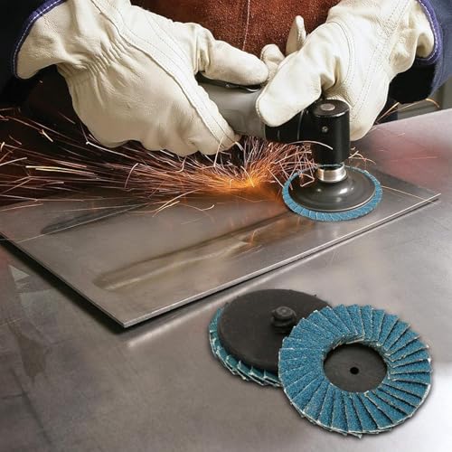 32 Stück Fächerscheiben 50mm, 2 zoll Schleifscheiben 50mm, Korn 40/60/80/120, Winkelschleifer Chleifmopteller Schleifscheiben Flap Disk für Metall Holz Stahl, Zirkonkorund Schruppscheibe