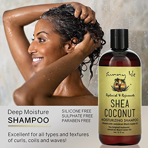 Sunny Isle Shea Coconut Moisturizing Shampoo Infused with Jamaican Black Castor Oil 12oz, 354.88 ml (Pack of 1) - Image 2