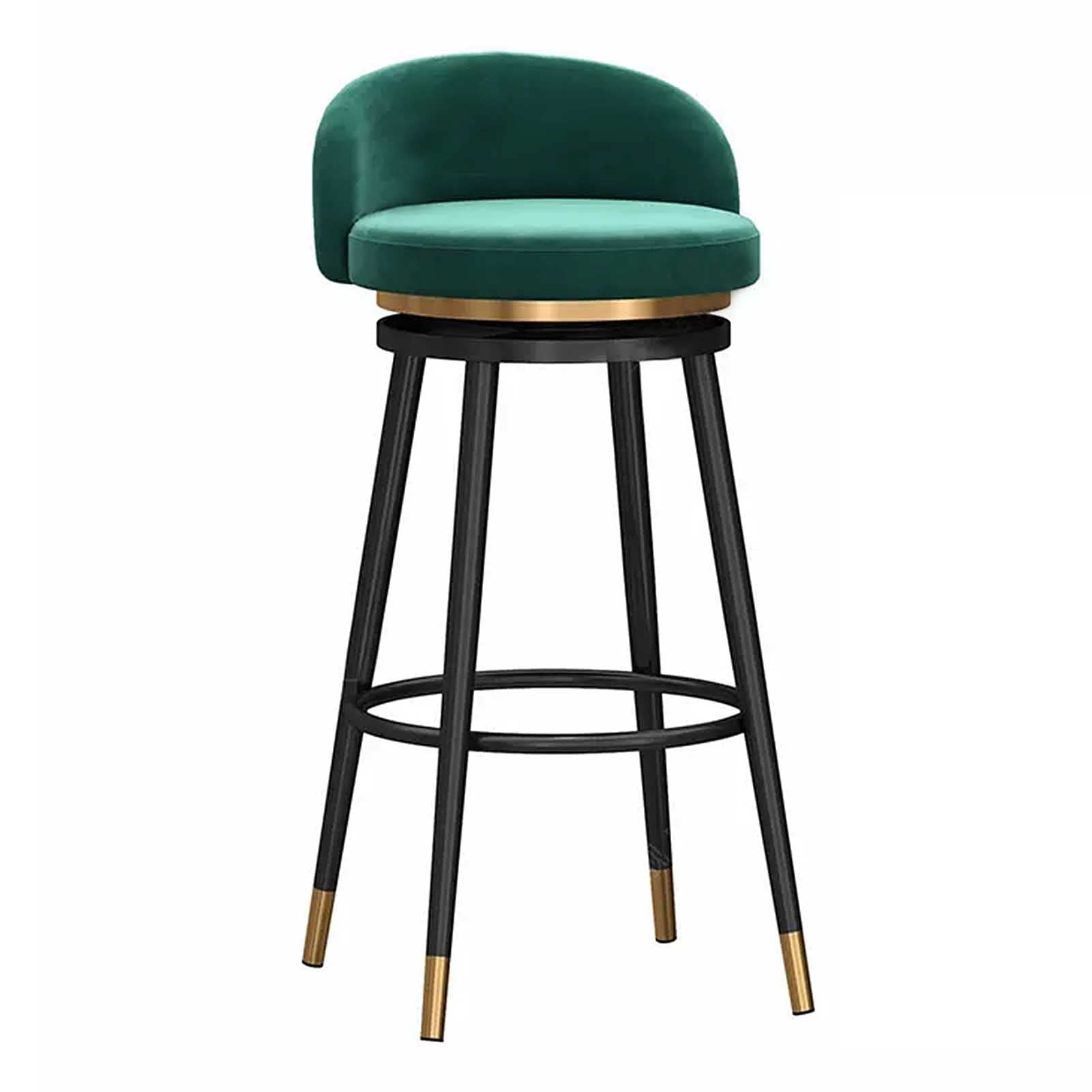 Tabouret de bar en velours rotatif 360 avec dossier pour cuisine