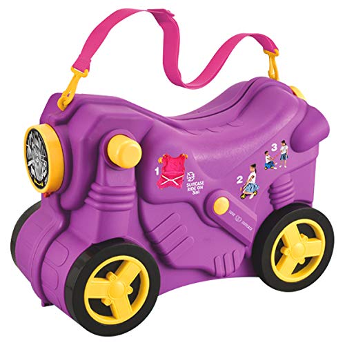 Doubleblack Valigia per Bambini Bagaglio a Mano da Viaggio per Bambini Modellazione di Motociclette con 4 Ruote Multidirezionali - Viola
