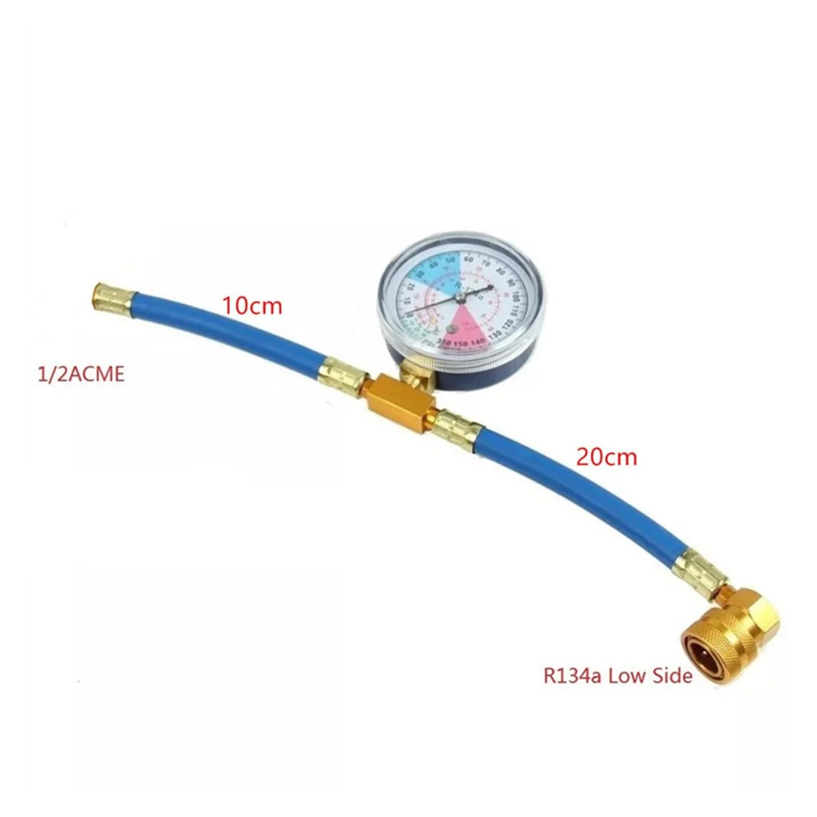 Juego de manómetro de colector de CA R134a, llenado de Gas refrigerante, Kit de Recarga de Aire Acondicionado automotriz, manómetro de válvula de Coche Compatible