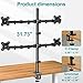 MOUNT PRO Quad Monitor Stand, 4 Monitor Mount for 13 to 32 inch Computer Screens, Hold up to 17.6lbs Each, Fully Adjustable Stacked 4 Desk Arm, VESA Mount, C clamp/Grommet Base