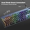 Hexgears Low Profile Gaming Keyboard w/Ultra-Thin Design, 2-Mode Wireless RGB Mechanical Keyboard, Dedicated Media Control & Linear Red Switch (Gray)
