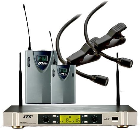 JTS Wireless Microphone System with 2x Tie Clips & 16 Channels