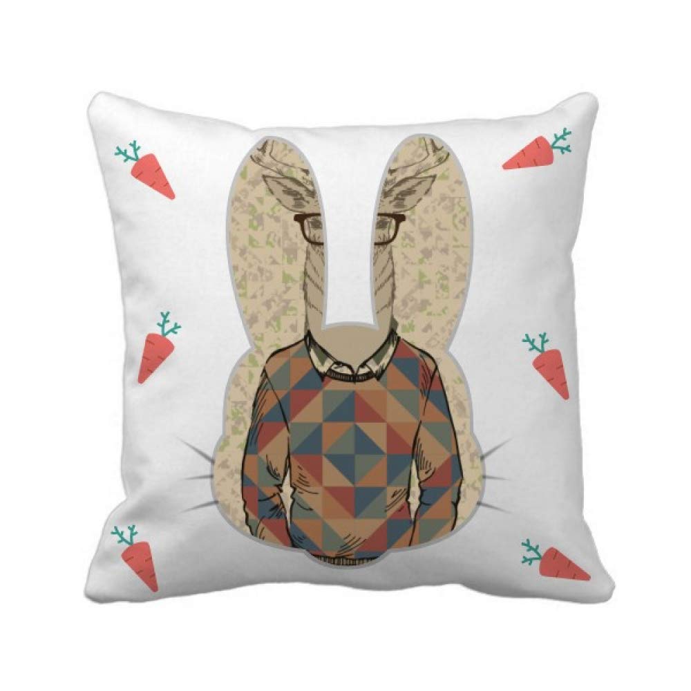 Housse de coussin cerf et lapin textile carré taie décoration canapé salon moderne