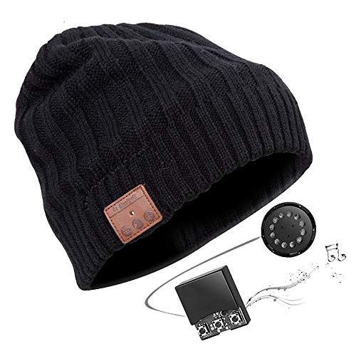 Unisex Modische Bluetooth Beanie Hut Bluetooth-Mütze mit Stereo-Kopfhörern,Mikrofon, Gifts Mütze Funkkopfhörer Stereo-Lautsprecher-Mikrofon Wireless