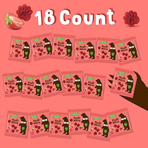 Bear Real Fruit Snack Minis, Strawberry – (Pack Of 18) – Bite Sized Snacks For Kids, Gluten Free, Vegan, Non Gmo, 0.7 Oz #TOP1