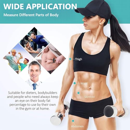 Image of ZIBUYU Handheld Body Fat Caliper with Measurement Scale, Portable Fitness Tool for Accurate Body Fat Tracking, Personal Health Assessment, and Home Gym Monitoring