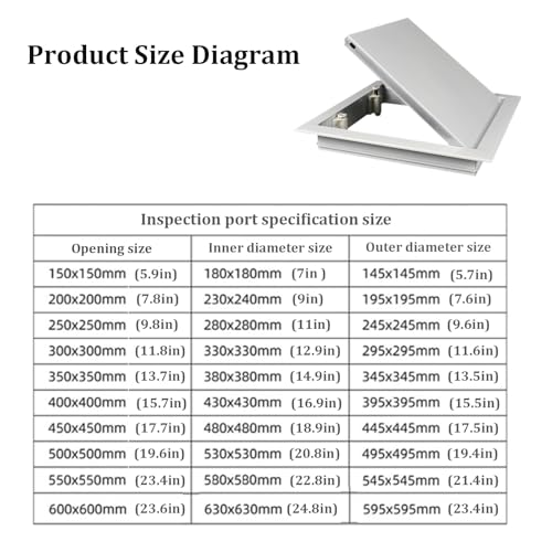 Panel de acceso metálico para plomería y cubierta de panel de servicio 250mm 7