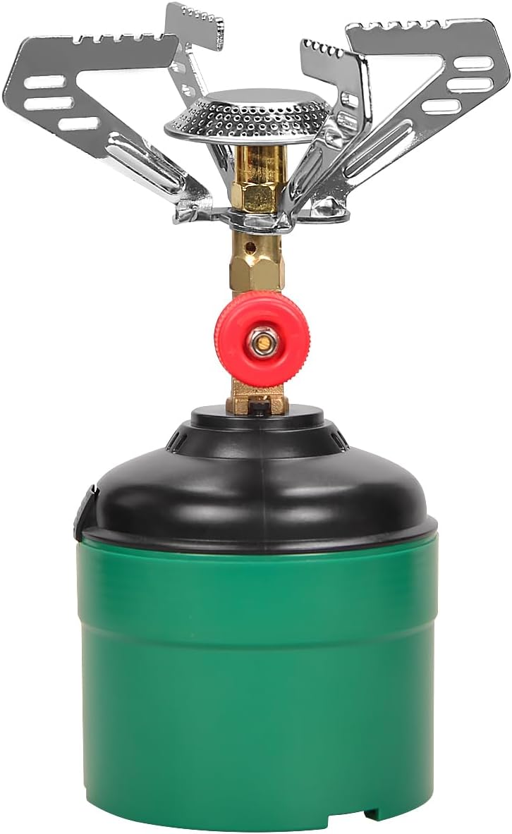 DOMINOX Camping Stove, Portable Gas Stove Outdoor, Camping Gas Stove Single Burner Suitable for Outdoor Activities, Camping and Hiking