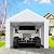 COBIZI Carports 10x20 Heavy Duty Car Canopy with Roll-Up Ventilation Windows & Doors, Removable Sidewalls Portable Carport Canopy Waterproof with Built-in Sandbags for Cars, Boats, Trucks, White