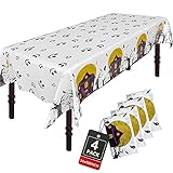 Halloween Tablecloth 4 Packs 54 X 108 Rectangular Ghost Bat Tree Halloween Haunted House Disposable...