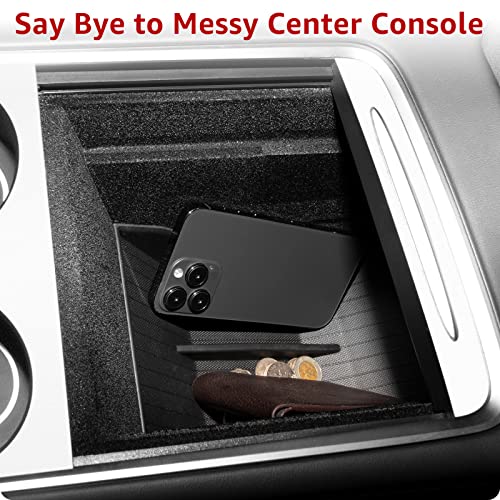 Basenor Tesla Model Y Model 3 Center Console Organizer Tray Tpe Control Lower Bottom Storage Box Fit Model Y Model 3 2023 2022 2021 #TOP6