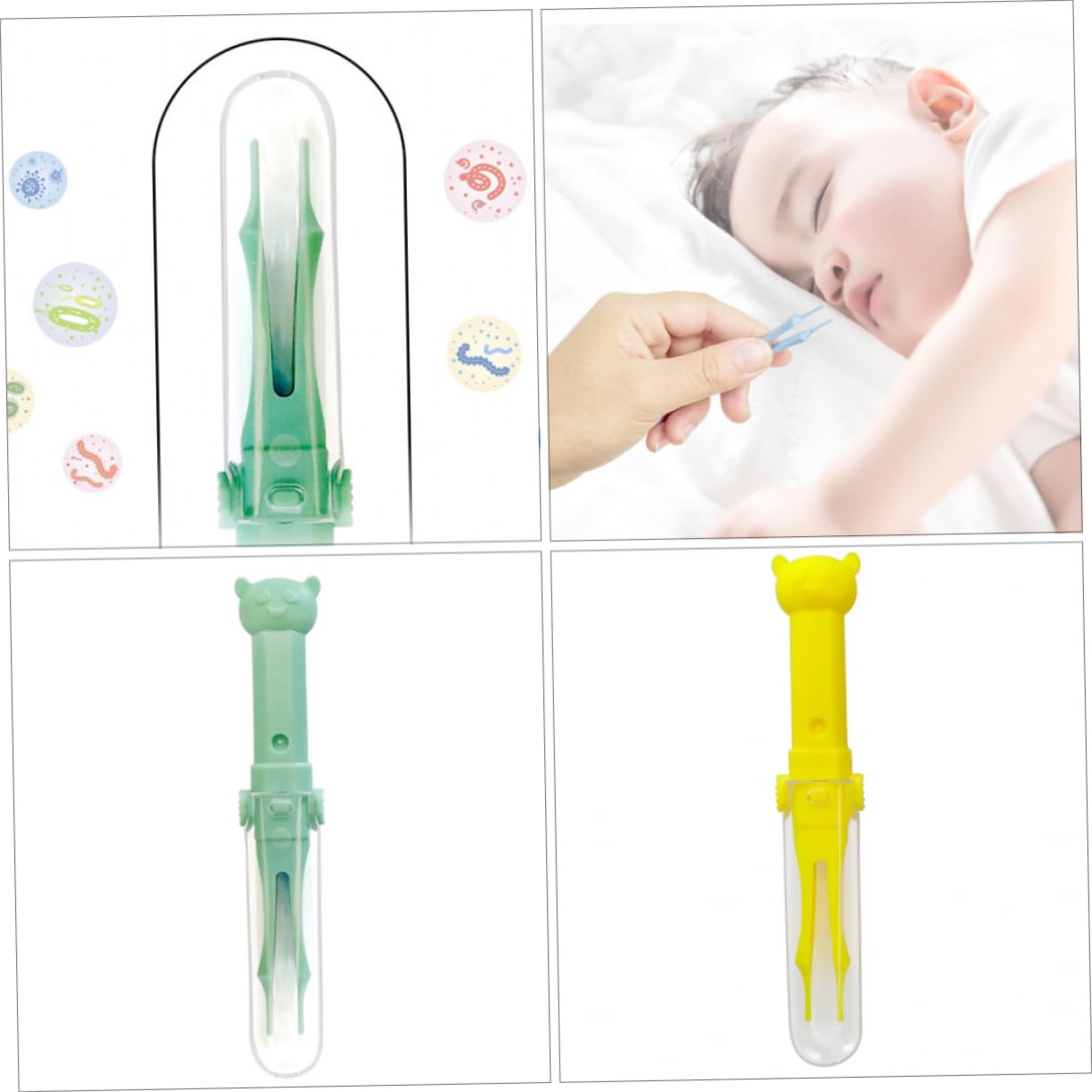 Toyvian 24pezzi Pinzette Per Cartoon Strumenti Di Pulizia Per Naso Orecchie e Ombelico Clip Di Sicura e Pratica Per Bebè